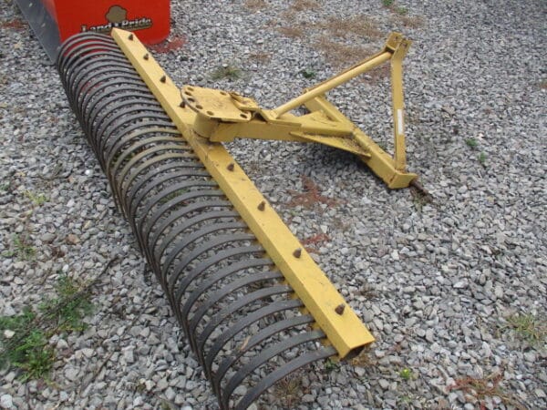 Yellow 6ft 3pt Rock Rake